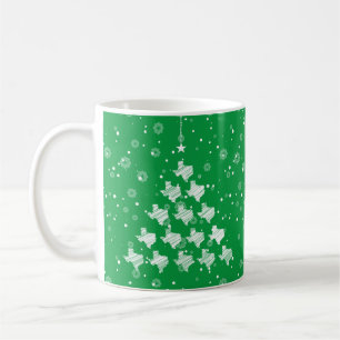 Mug Arbre de Noël du Texas à motifs sur vert