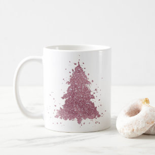 Mug Arbre de Noël élégant Dusty Mauve Pink Splatter