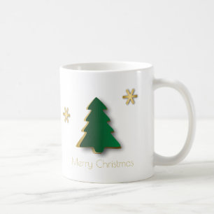 Mug Arbre de Noël élégant or vert