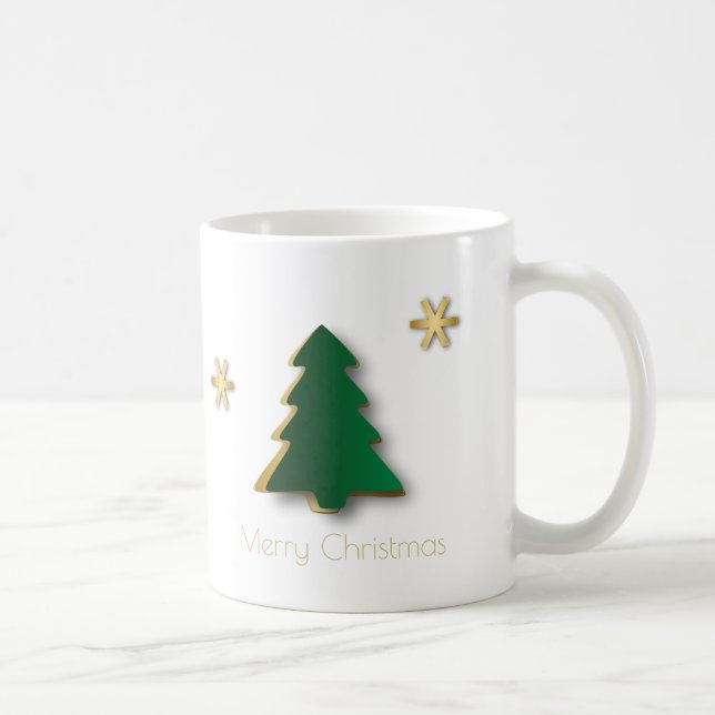 Mug Arbre de Noël élégant or vert (Droite)