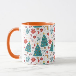 Mug Arbre de Noël et Bonhomme de Neige Fantaisistes de