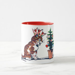 Mug Arbre de Noël et chaton, Louis Wain