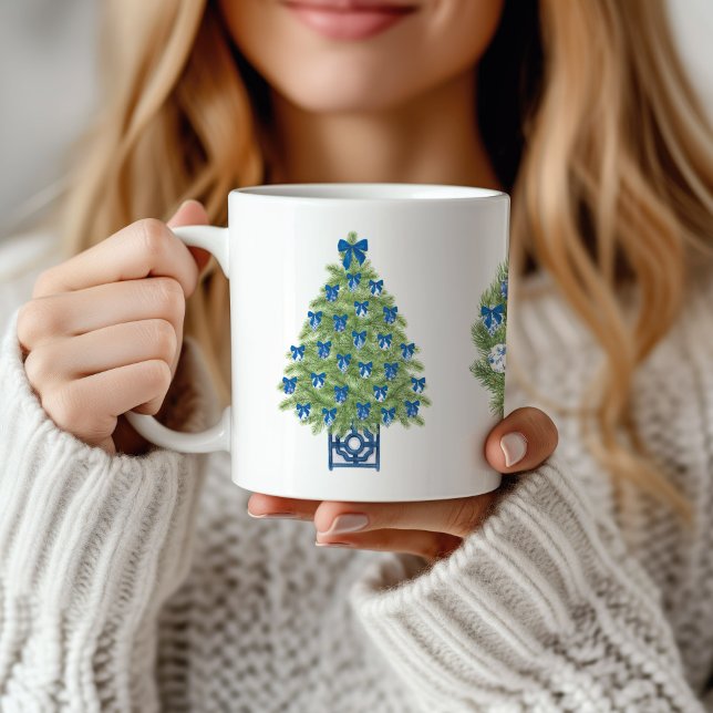 Mug Arbre de Noël et guirlande en chinoiserie  (Chinoiserie Christmas Tree Mug)