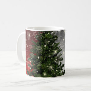 Mug Arbre de Noël Étincelle rouge verte en argent