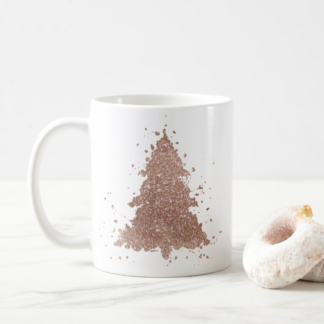 Mug Arbre de Noël | Glam Rose Gold Luxurious (Avec donut)