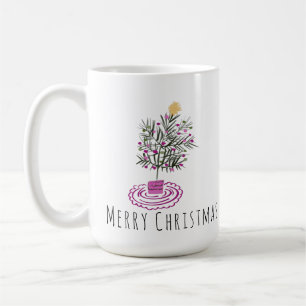Mug Arbre de Noël gribouillé Merry Christmas
