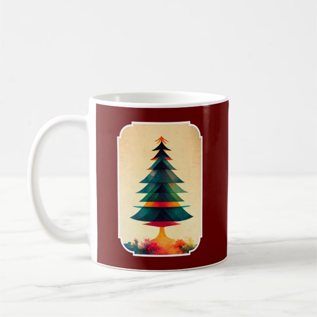 Mug Arbre de Noël Joyfull Design géométrique (Gauche)