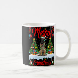 Mug Arbre de Noël lumières Santa Chien Malinois Belge