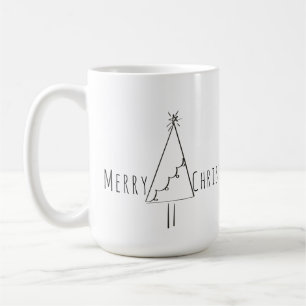 Mug Arbre de Noël minimaliste en ligne art