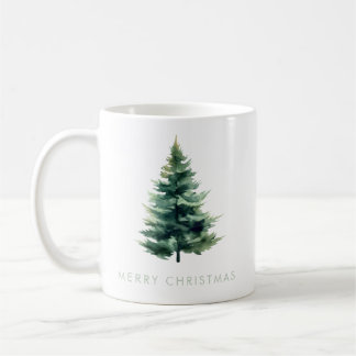 Mug Arbre de Noël minimaliste vert Noël Fêtes