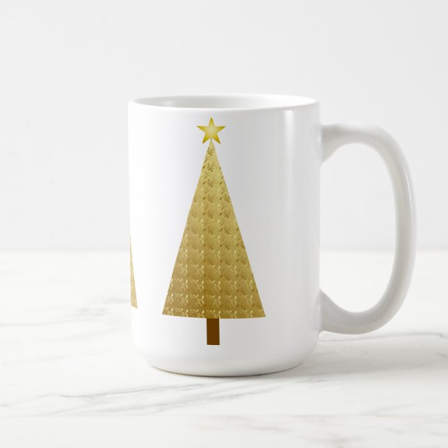 Mug Arbre de Noël moderne en feuille d'or (Droite)