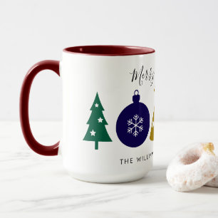 Mug Arbre de Noël moderne flocon de neige Ornement Noë