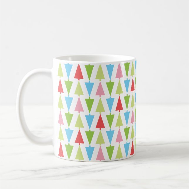 Mug Arbre de Noël Moderne Motif de vacances Multicolor (Gauche)