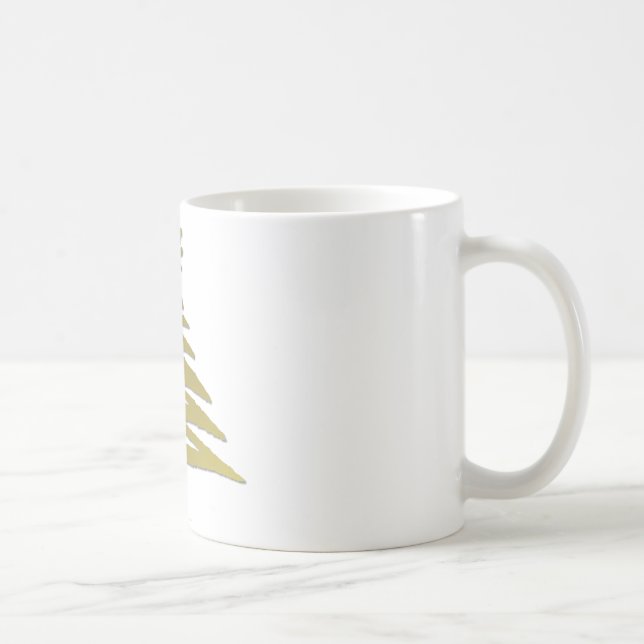 Mug Arbre de Noël Moderne Pochoir Impression Or (Droite)