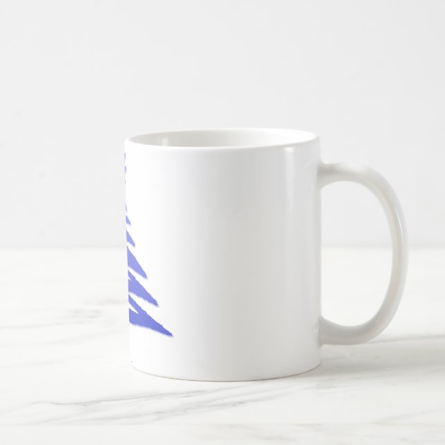 Mug Arbre de Noël Moderne Pochoir Imprimé Bleu (Droite)
