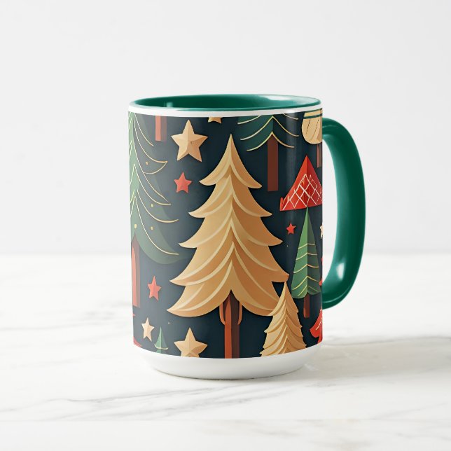 Mug Arbre de Noël Motif coloré (Devant droit)