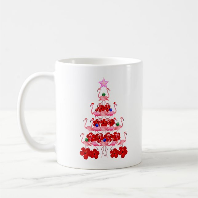 Mug Arbre de Noël Père Noël Pink Flamant rose (Gauche)