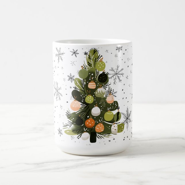 🎄 Mug Arbre de Noël Rétro-Chic ☕⭐ (Centre)