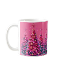 Arbre de Noël rose tendance Preppy esthétique