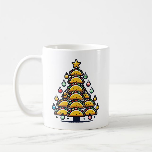 Mug Arbre de Noël Taco - Foodie Drôle Nourriture de va (Gauche)