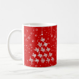 Mug Arbre de Noël Texas gribouillé sur fond rouge