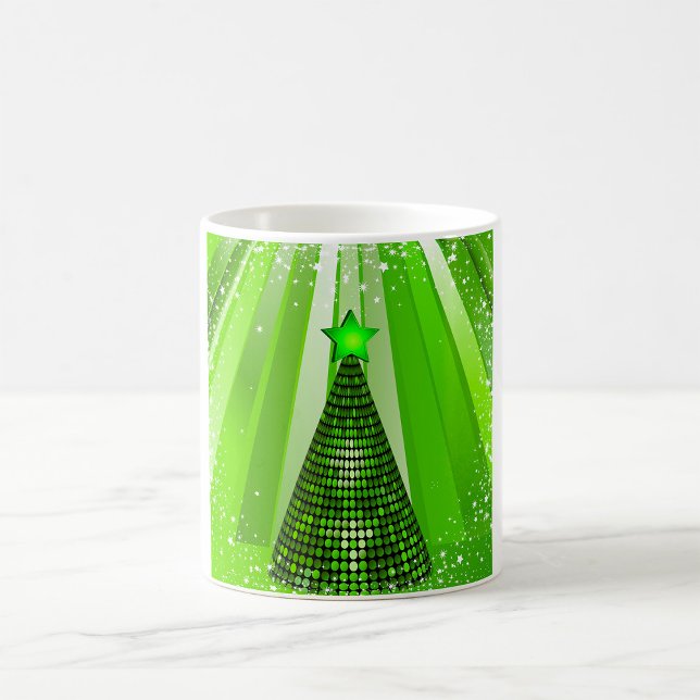 Mug Arbre de Noël vert moderne avec étoile (Créateur téléchargé)