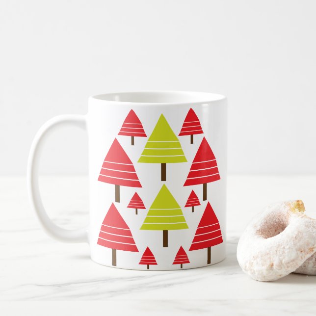 Mug Arbre de Noël vert rouge (Avec donut)