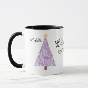 Mug Arbre de Noël violet moderne