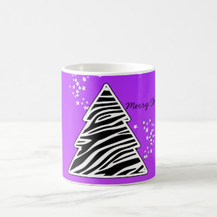 Mug Arbre de Noël violet Zebra