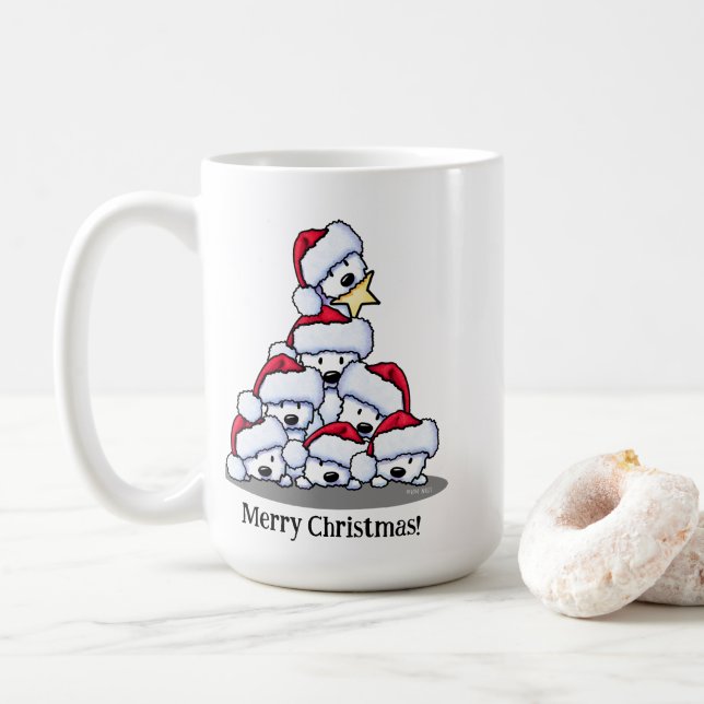 Mug Arbre de Noël Westie Chien (Avec donut)