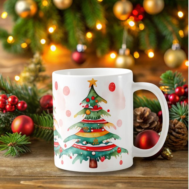 Mug Arbre de Noël Whimsical avec ornements et point (Créateur téléchargé)