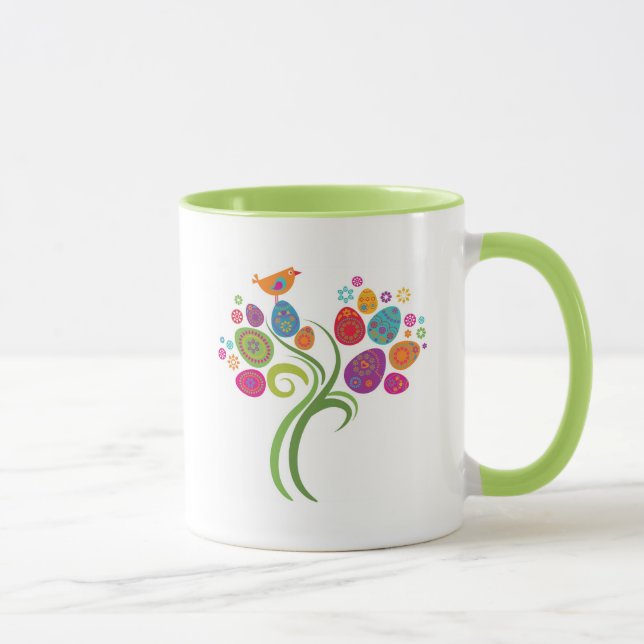 Mug Arbre de Pâques avec les oeufs et les fleurs (Droite)