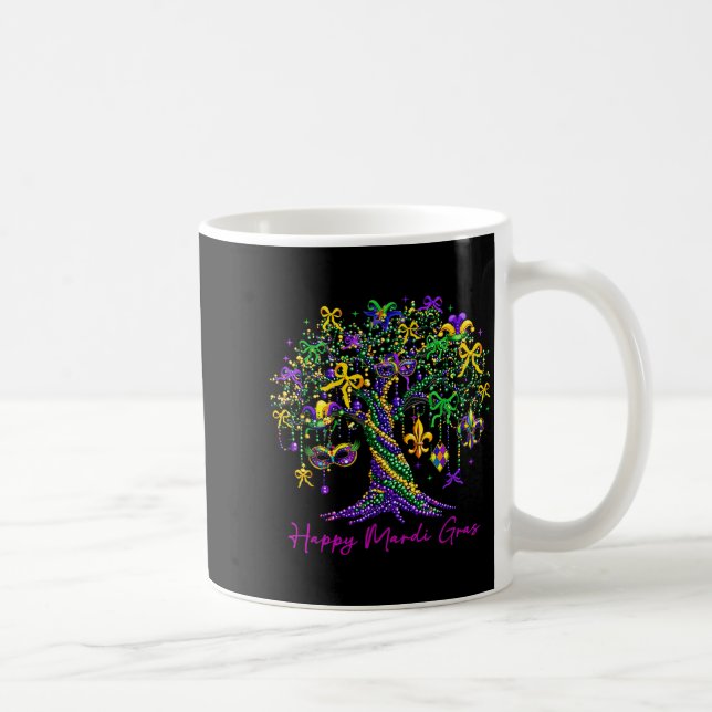 Mug Arbre de perles Happy Mardi Gras Carnaval Femmes H (Droite)