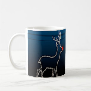 Mug Arbre de Renne de Fête de Noël Ciel Bleu Étoiles B