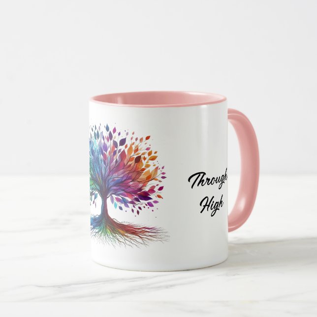 Mug Arbre de vie aquarelle Inspirant (Devant droit)