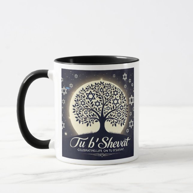 Mug Arbre de Vie de Tu B'Shevat - Un Symbole Éternel (Gauche)