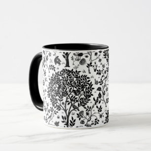 Mug Arbre de William Morris de motif, de noir et de