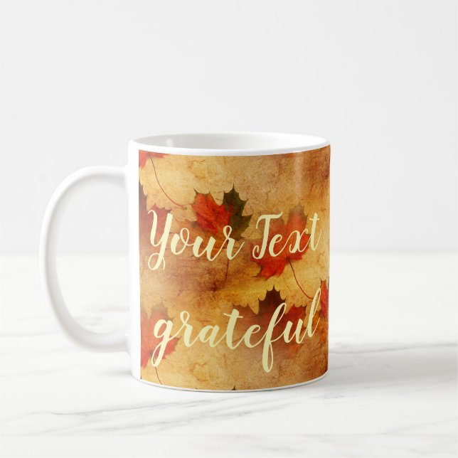 Mug Arbre d'érable rouge d'automne personnalisé (Gauche)