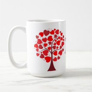Mug Arbre des Coeurs rouges Valentine