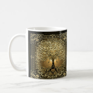 Mug Arbre d'or de la vie Ancien Rustique 