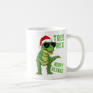 Mug Arbre drôle Rex Noël Dinosaure Chapeau de Père Noë
