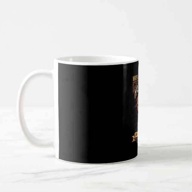 Mug Arbre effrayant Halloween pleine lune chat noir ci (Gauche)