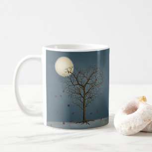 Mug Arbre en forme de coeur mélancolique sous Pleine l