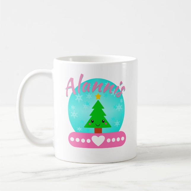 Mug Arbre Et Coeur De Noël Personnalisés (Gauche)