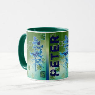 Mug Arbre et flocons de neige & Votre nom