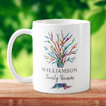 Mug Arbre Familial Personnalisé Famille Réunion Café M<br><div class="desc">Cette chic tasse Family Reunion abrite un arbre généalogique en mosaïque colorée. Facile à personnaliser avec votre nom de famille. Parce que nous créons notre propre oeuvre,  vous ne trouverez pas cette image exacte d'autres designers. Mosaïque originale © Michele Davies.</div>
