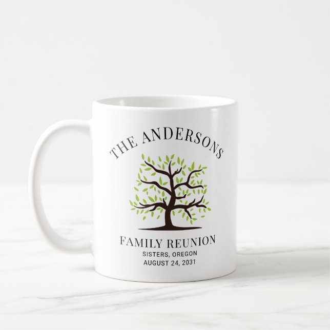 Mug Arbre généalogique personnalisé de réunion de fami (Gauche)