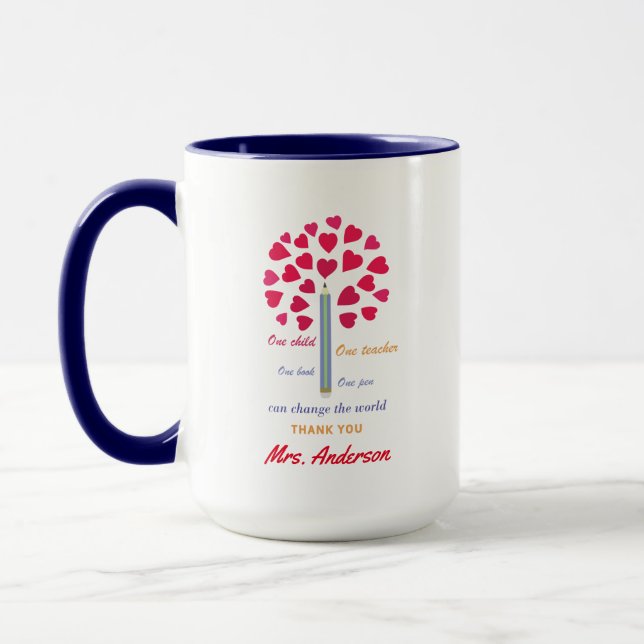 Mug Arbre grand crayon / Appréciation de l'enseignant (Gauche)