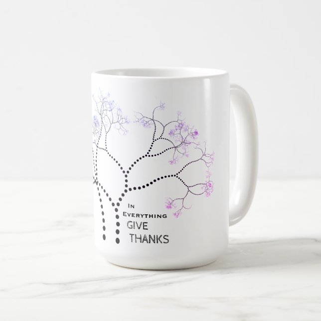 Mug Arbre Inspirant "En Tout Donner Merci" (Devant droit)