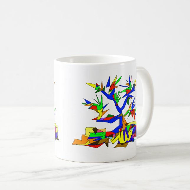 Mug arbre multicolore (Devant droit)